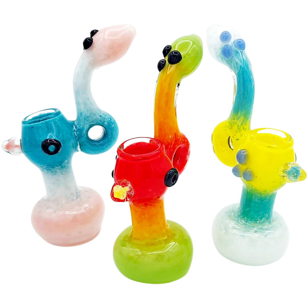 BUB-105-7.4 Bubblers 7.5" Frit Donut Mushroom Implosion Glass Bubbler - Image 1