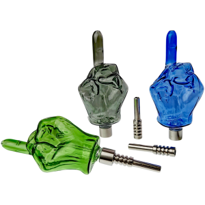 5" Middle Finger Glass Nectar Straw