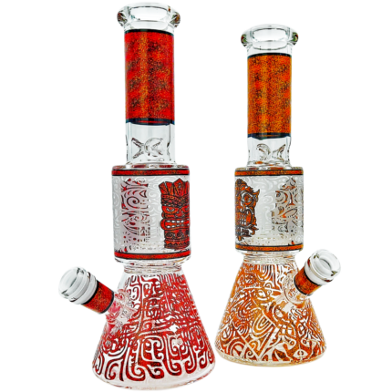 11" Tribal Decal Showerhead Mini Beaker
