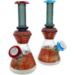 9" Two-Tone Tribal Sandblast Mini Beaker (One Off)