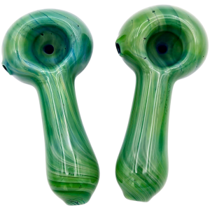 4.5" Green Glass Hand Pipe
