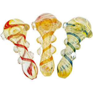 4.5" Fume Color Linework Glass Hand Pipe