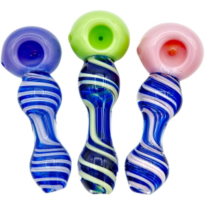 4.5" Two-Tone Spiral Glass Hand Pipe
