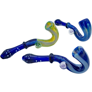 8" Color Sherlock w/ Marble Glass Hand Pipe
