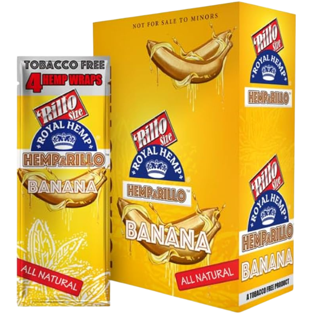 Hemparillo Banana Royal Blunts Hemparillo All Natural (4 Wraps) - Banana - Image 1