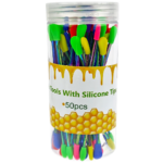 50 Pack of 4.5" Metal Iridescent Dab Tools w/ Silicone Tips - Image 3
