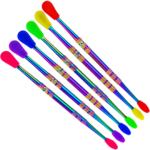 50 Pack of 4.5" Metal Iridescent Dab Tools w/ Silicone Tips - Image 2