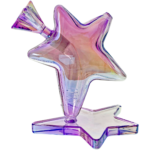 6.5" Iridescent Star Bong w/ Color Matching Star Flower Bowl - Image 3