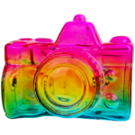 4" Neon Two-Tone Camera Glass Hand Pipe - Image 8