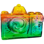 4" Neon Two-Tone Camera Glass Hand Pipe - Image 6