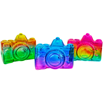 4" Neon Two-Tone Camera Glass Hand Pipe