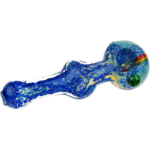 4.5" Color Frit w/ Rasta Stripe Glass Hand Pipe - Image 4