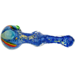 4.5" Color Frit w/ Rasta Stripe Glass Hand Pipe - Image 7
