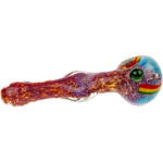 4.5" Color Frit w/ Rasta Stripe Glass Hand Pipe - Image 6