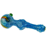 4.5" Color Frit w/ Rasta Stripe Glass Hand Pipe - Image 2