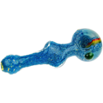 4.5" Color Frit w/ Rasta Stripe Glass Hand Pipe - Image 5