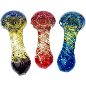 4" Fume Color Swirl Glass Hand Pipe
