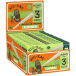 Zig Zag Paper Cones Organic Hemp King - 3pk