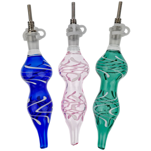 6" White Swirl Nectar Straw