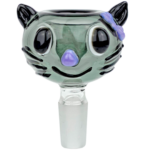 2.5" 14mm Sculpted Cat Glass Flower Bowl - Image 4