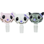 2.5" 14mm Sculpted Cat Glass Flower Bowl