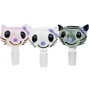 2.5" 14mm Sculpted Cat Glass Flower Bowl