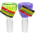 2.5" 14mm Rainbow Stripe Candy Flower Bowl