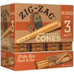 Zig Zag Promo Display (36 Pack) - King Unbleached Cones