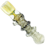 3.5" Double Maria Fume Black & White Frit Chillum - Image 5