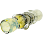 3.5" Double Maria Fume Black & White Frit Chillum - Image 6