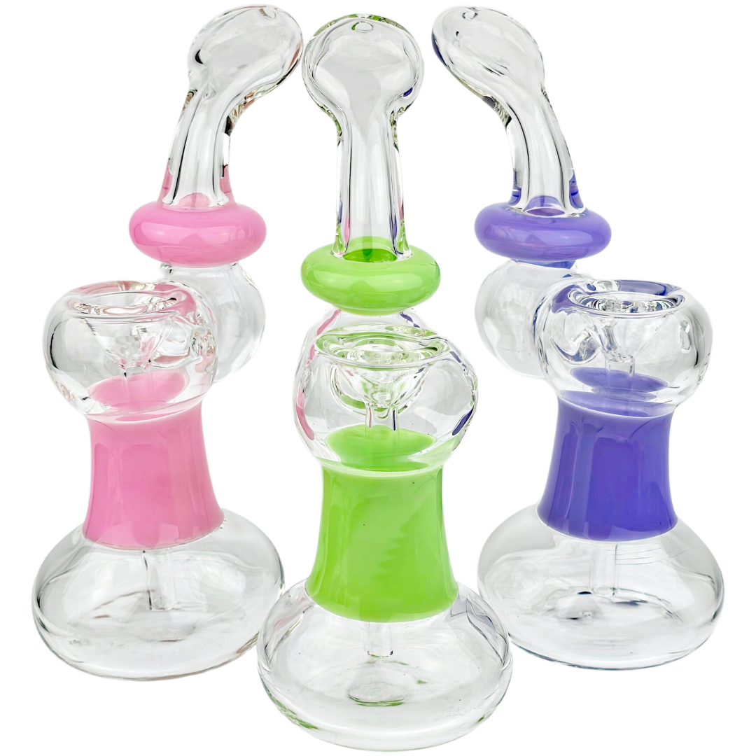LB-029 Bubblers 7" Color Accent Waist & Neck Maria Bubbler - Image 1