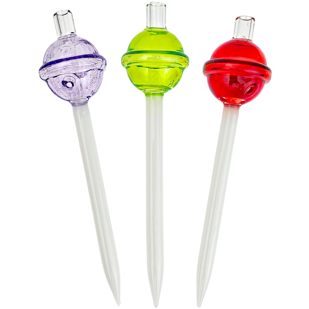 FCD1258 Carb Caps 5" Lollipop Glass Dab Tool Carb Cap Combo - Image 1