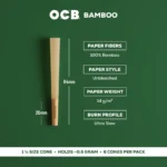 OCB Bamboo 1 ¼ Cones 50 Count Tower - Image 4