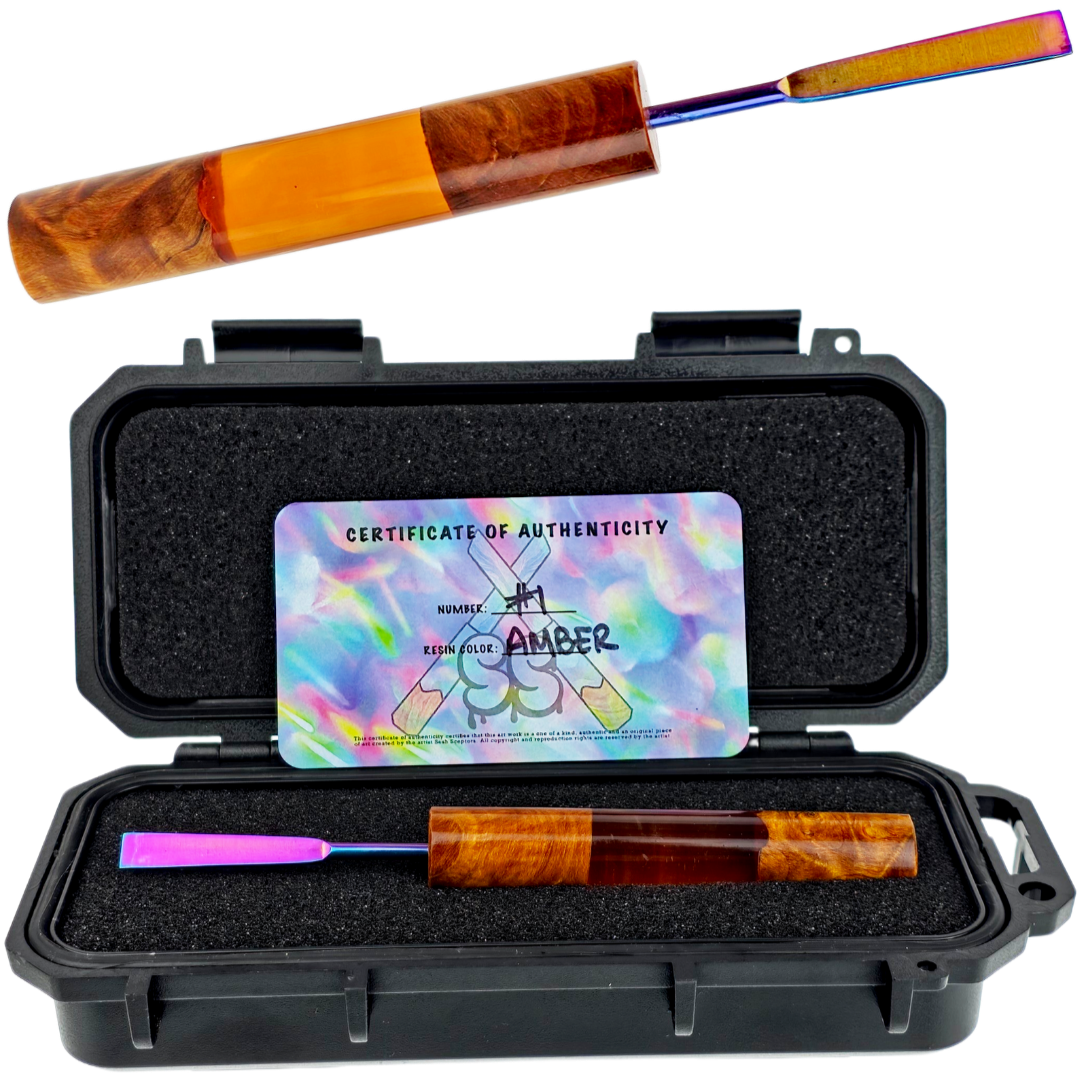 Sesh Sceptors V2 - Round Amber Dabs Round Sesh Sceptor Dab Tool V2 - Amber - Image 1
