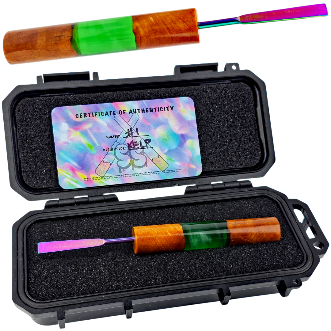 Sesh Sceptors V2 - Round Kelp Display Round Sesh Sceptor Dab Tool V2 - Kelp - Image 1