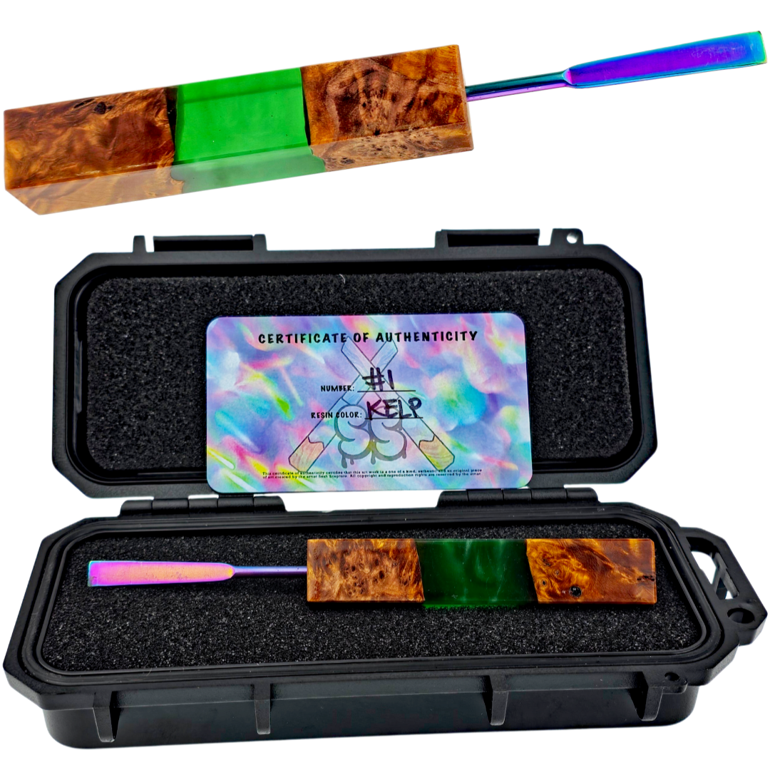 Sesh Sceptors V2 - Square Kelp Display Square Sesh Sceptor Dab Tool V2 - Kelp - Image 1