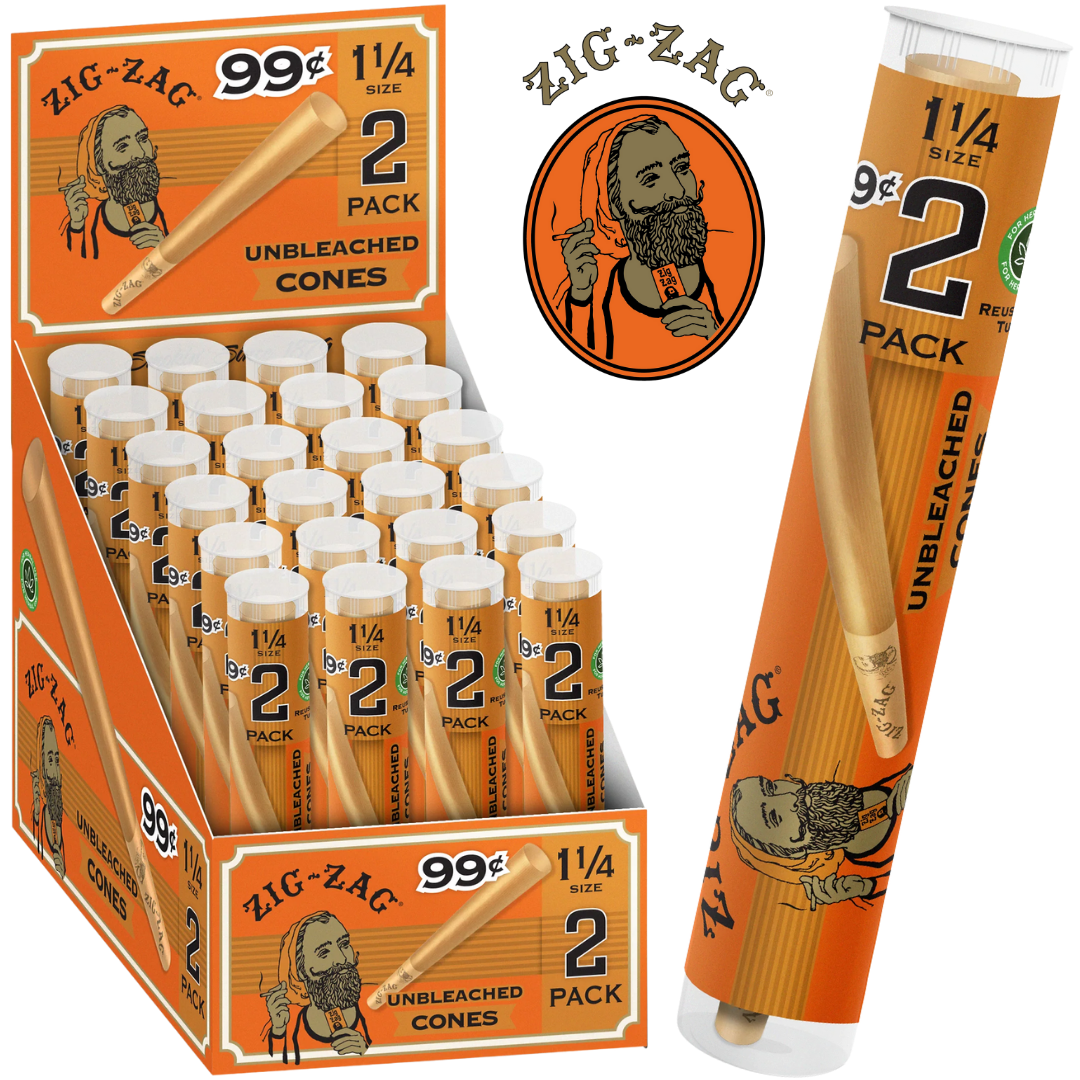 Zig-Zag Paper Cones 1 14 Zig Zag Paper Cones 1 ¼ - 2pk - Image 1