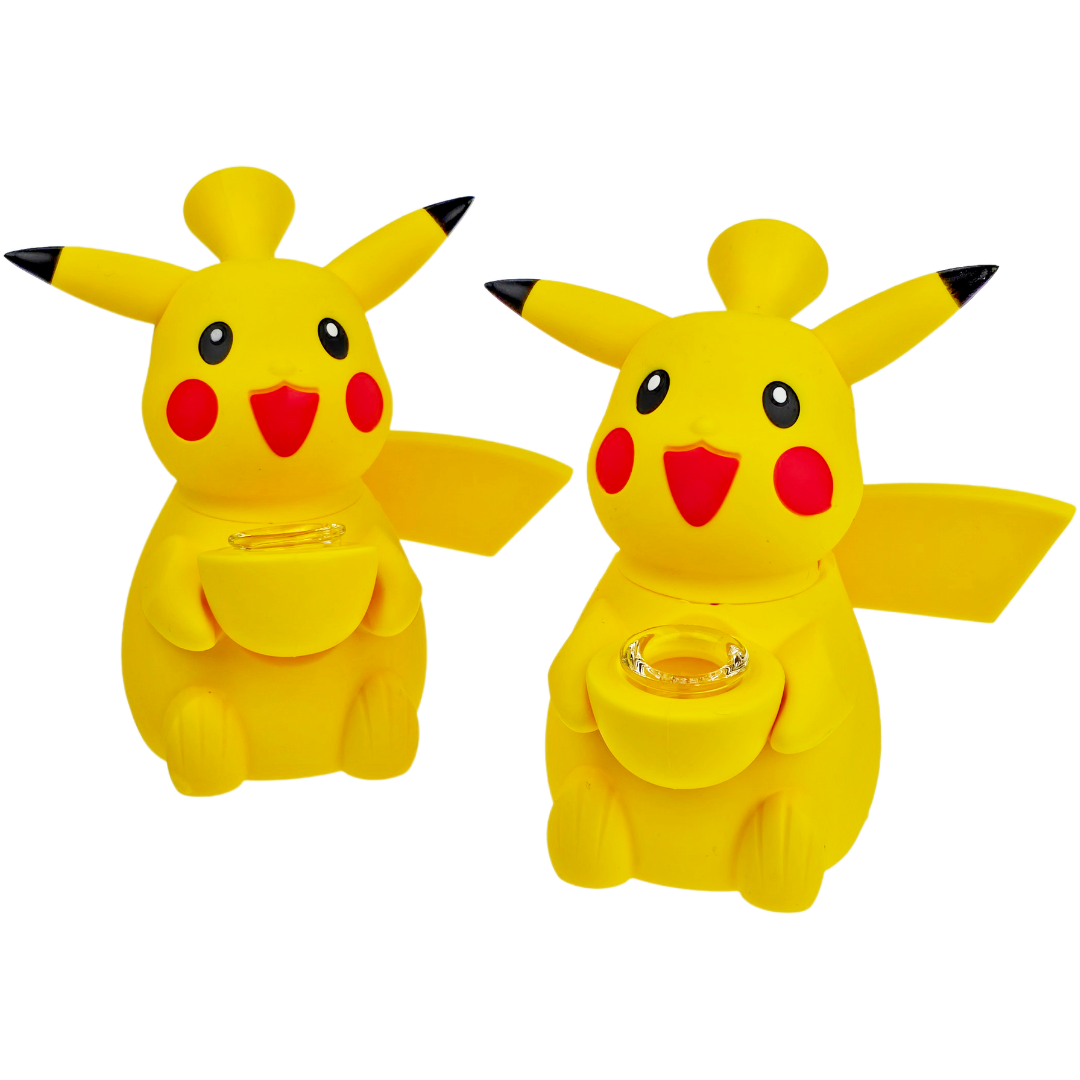 5.5" Silicone Pikachu w/ Glass Flower Bowl