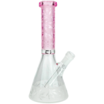 10" Color Neck Hemp Leaf Sandblast Beaker - Image 2