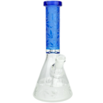 10" Color Neck Hemp Leaf Sandblast Beaker - Image 3