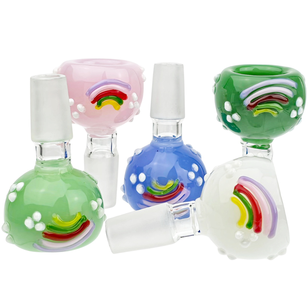 GA1917 Rainbow Bowls 2.5" 14mm Rainbow in the Clouds Flower Bowl - Image 1