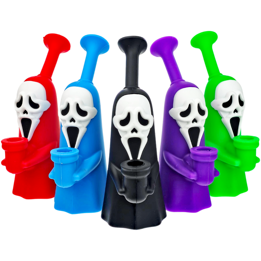 SA842 Silicone Bongs 6.5" Scream Silicone Bong (one off) - Image 1