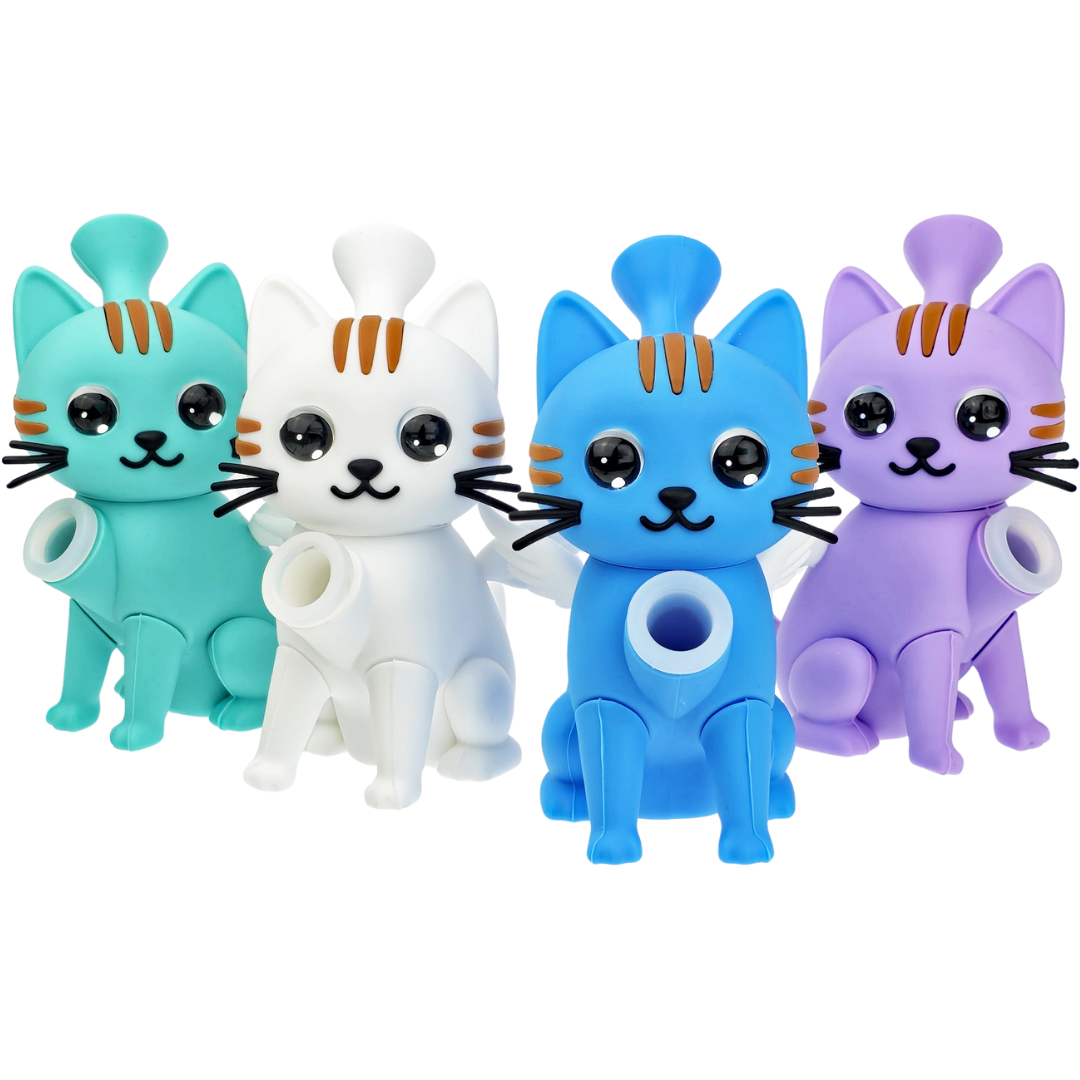 SWP1349 Cat Bongs 6" Silicone Cat w/ Wings - Image 1