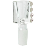 3" 14mm Clear Can w/ Color Dot Flower Bowl - Image 2