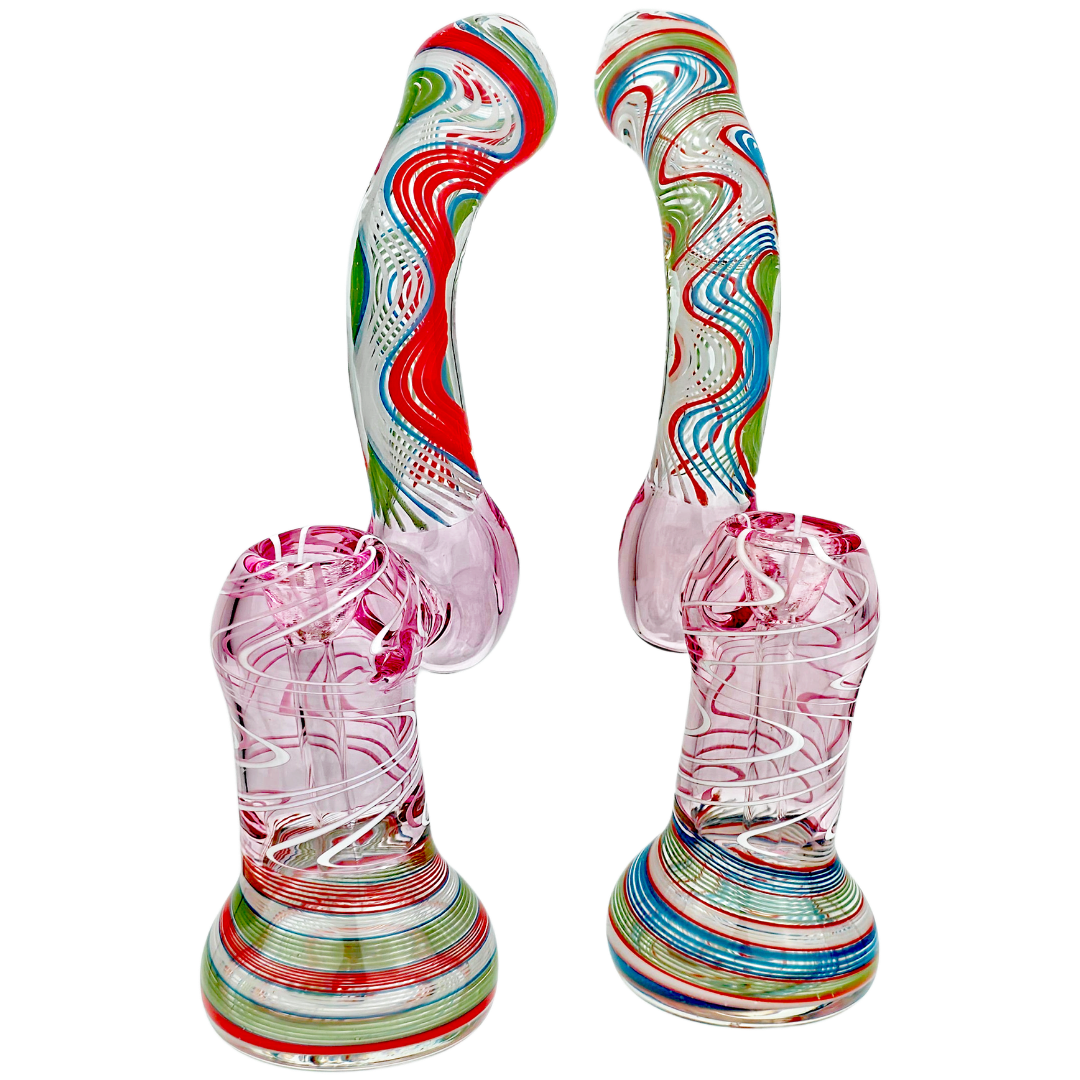 BUB-130 Weed Bubblers 8" Color Wave Neck & Base Sectional Bubbler - Image 1