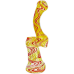 8" Fume Two-Tone Color Line Reversal Bubbler - Image 4