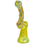 8" Fume Two-Tone Color Line Reversal Bubbler - Image 3