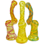 8" Fume Two-Tone Color Line Reversal Bubbler