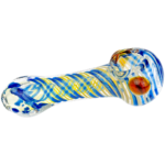4.5" Fume Single Color Swirl w/ Color Accent Hand Pipe - Image 3