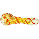4.5" Fume w/ Single Color Line Swirl Three Dot Hand Pipe - Image 5